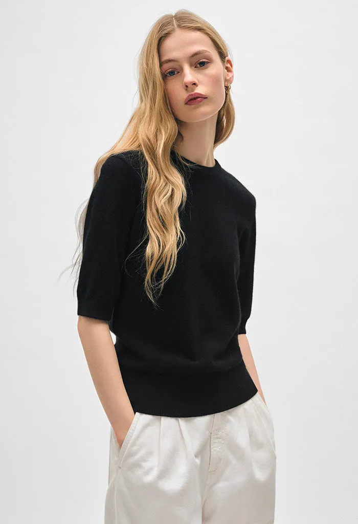 Essential Cashmere Tee Black
