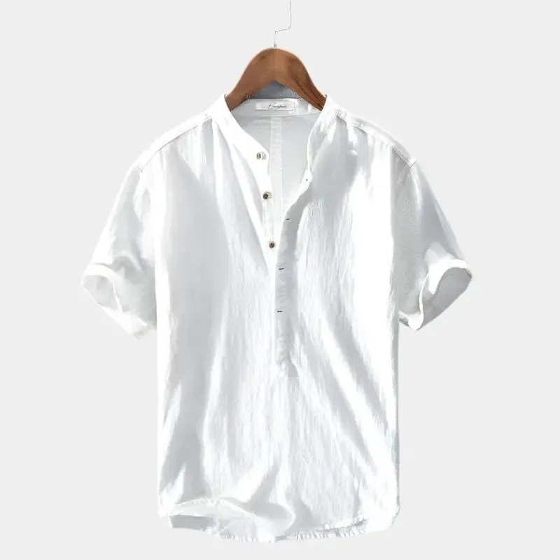 Essential Short Sleeve Linen Shirt - Cross & Crown
