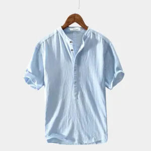 Essential Short Sleeve Linen Shirt - Cross & Crown