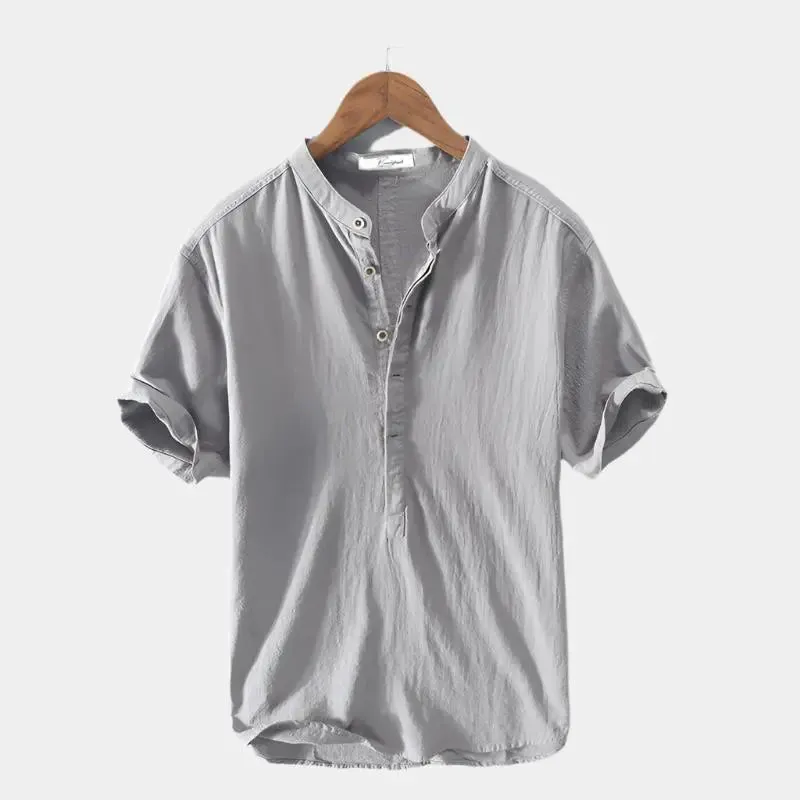 Essential Short Sleeve Linen Shirt - Cross & Crown