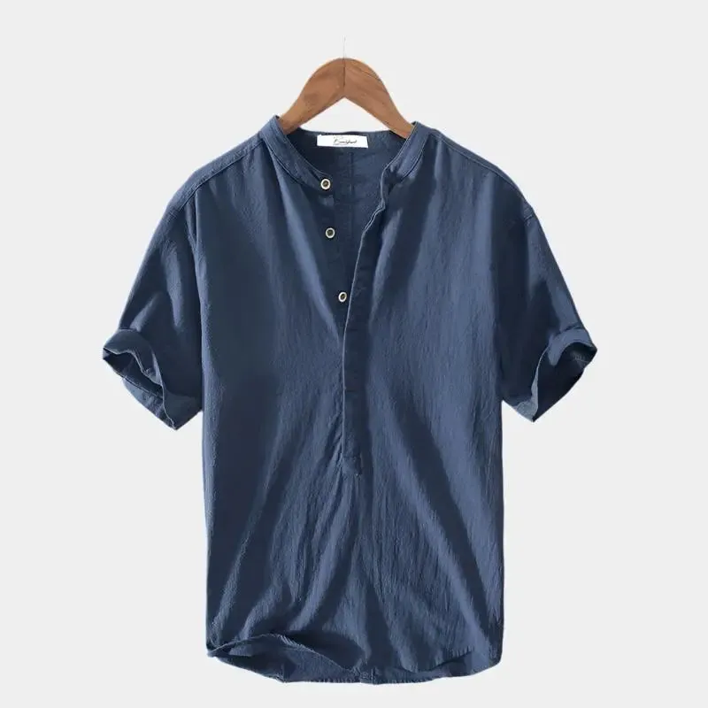 Essential Short Sleeve Linen Shirt - Cross & Crown