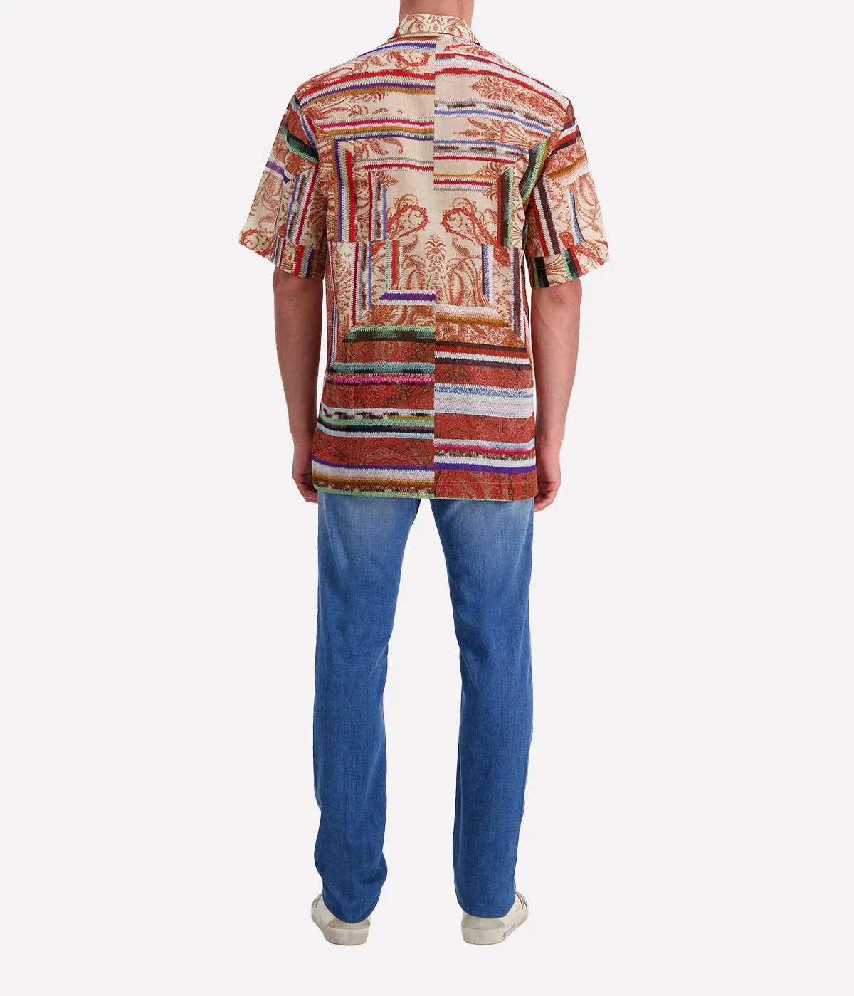 *FINAL SALE* Short Sleeve Button Up Shirt in Multi-Colour Paisley