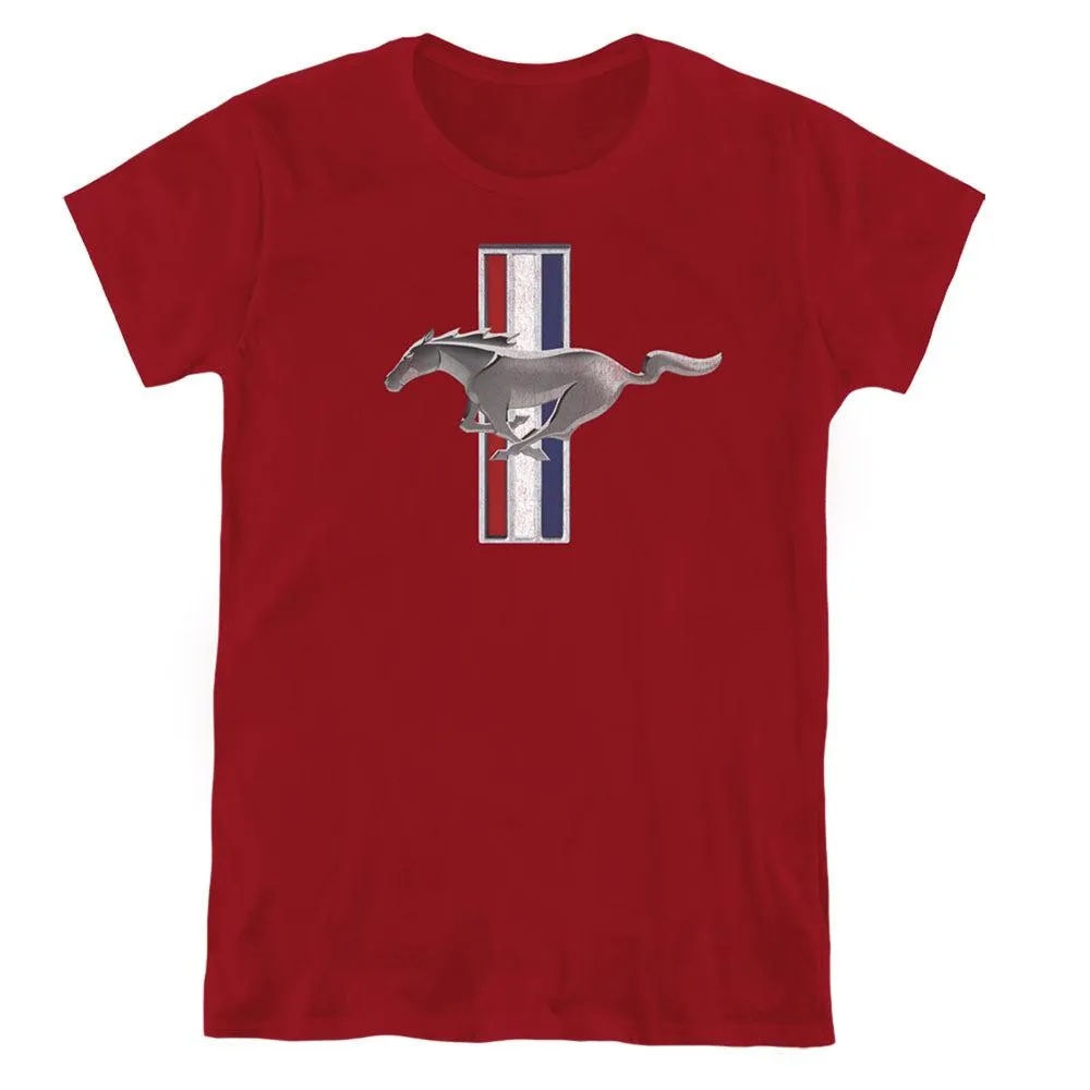 Ford Mustang Vintage Tribar Logo Women's Short-Sleeve T-Shirt