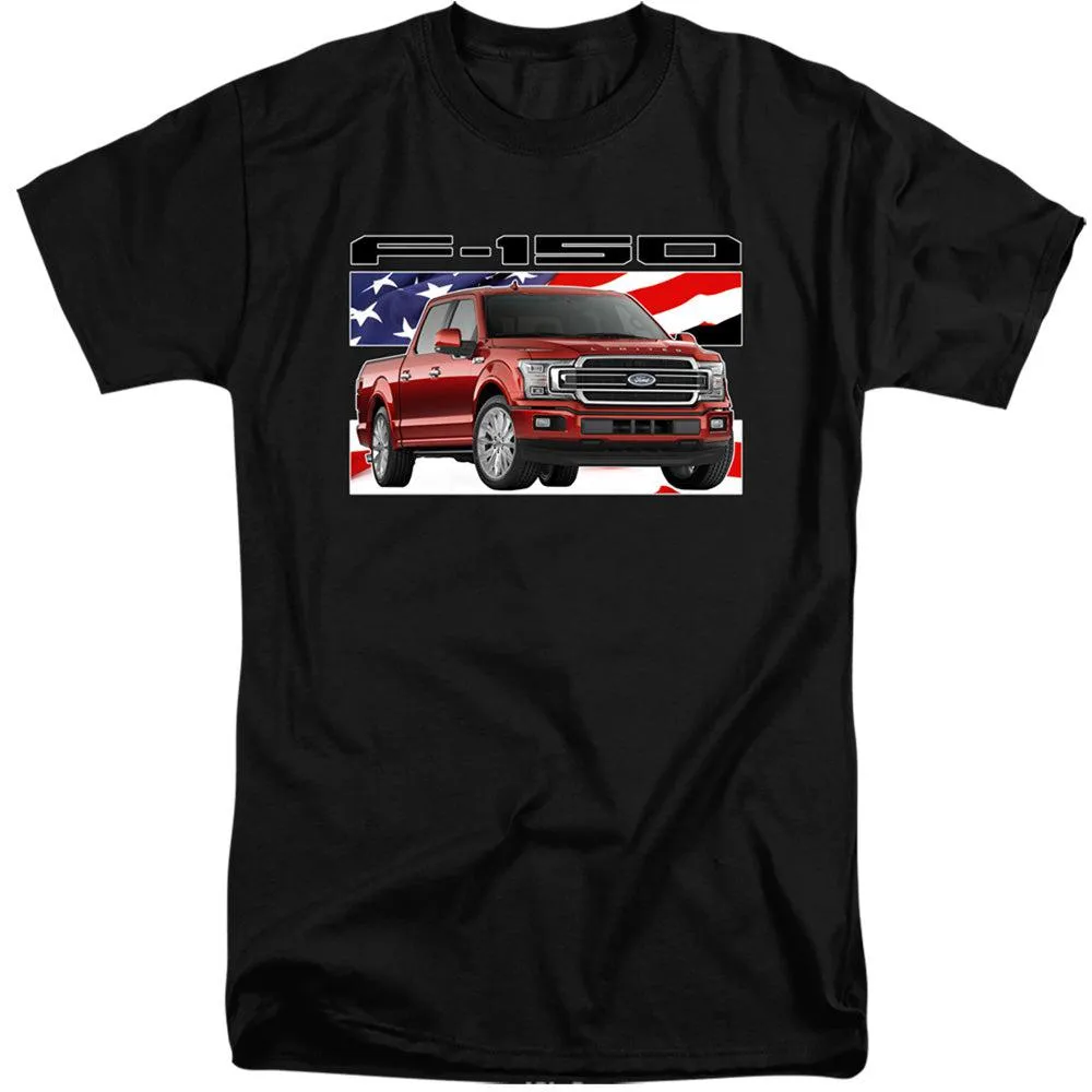 Ford Trucks F-150 American Flag Tall Short-Sleeve T-Shirt