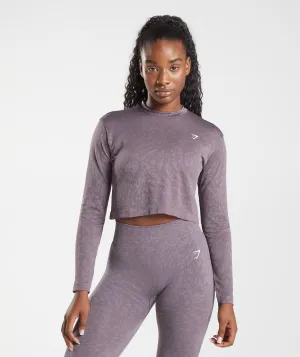 Gymshark Adapt Animal Seamless Long Sleeve Top - Wild | Musk Lilac