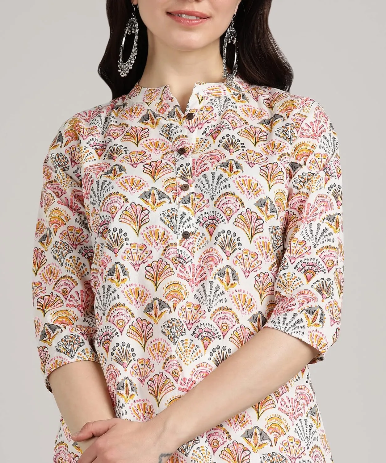 Hand Block Printed Cotton Short Kurti for Women