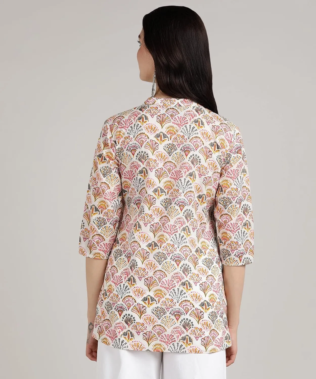 Hand Block Printed Cotton Short Kurti for Women