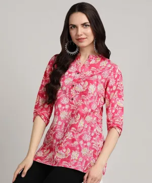 Handmade Cotton Hand Block Printed Short Kurti for Women