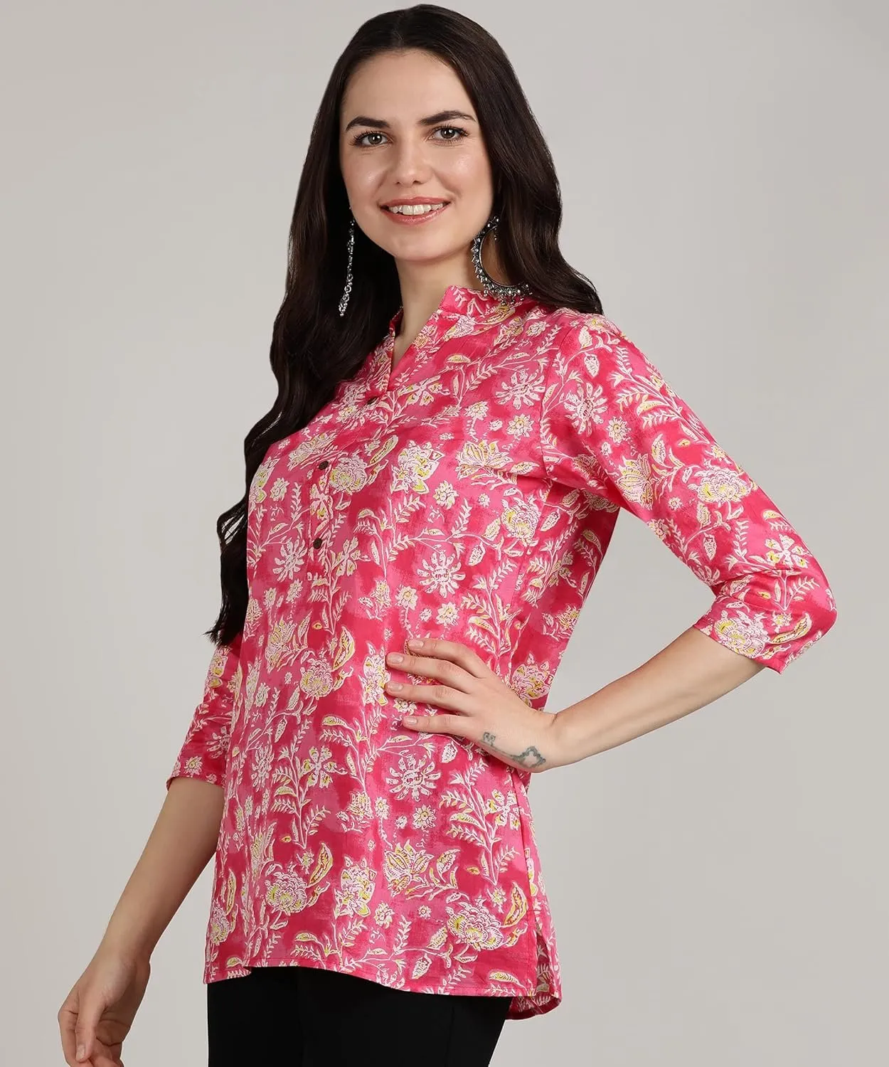 Handmade Cotton Hand Block Printed Short Kurti for Women