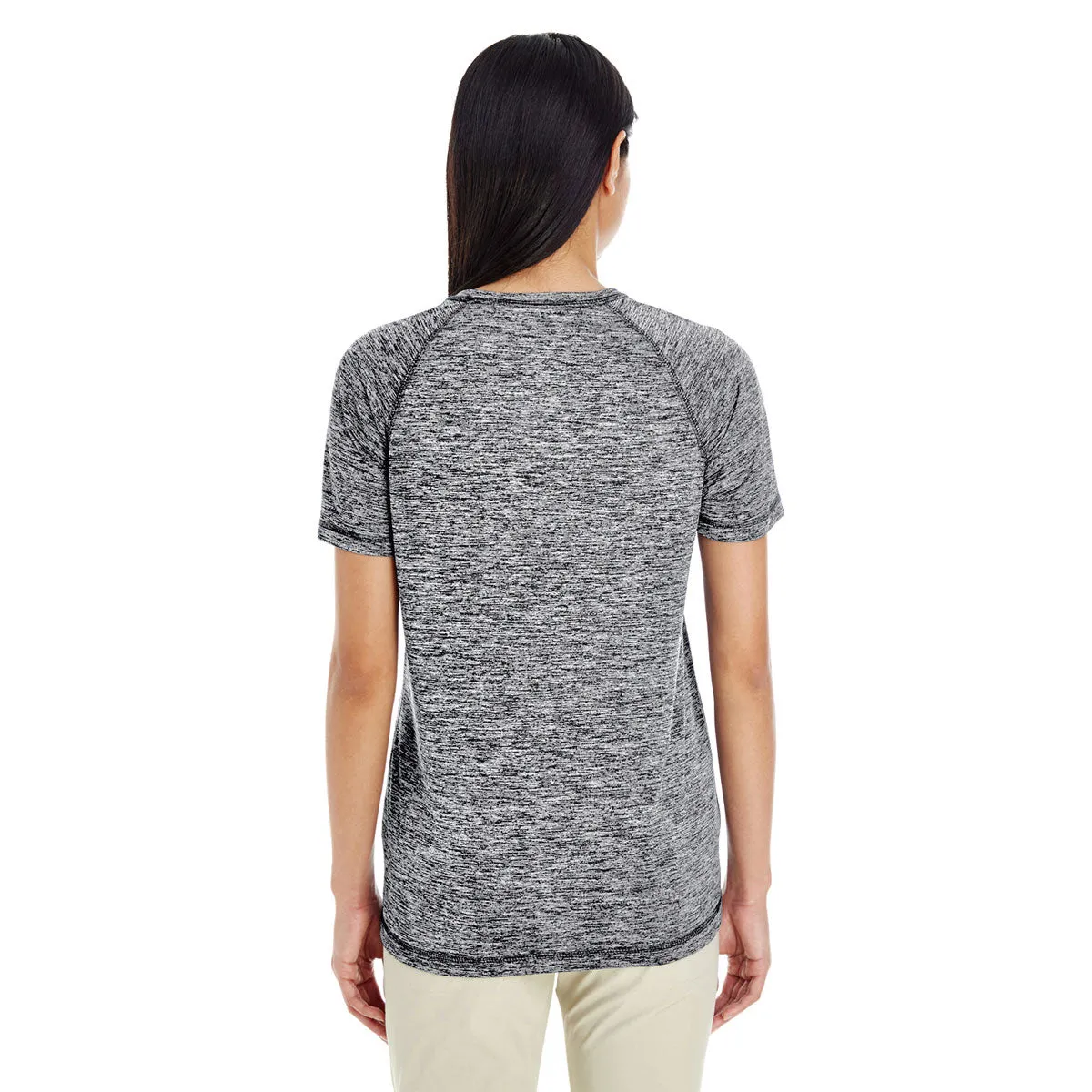 Holloway Women's Black Heather Electrify 2.0 Short-Sleeve