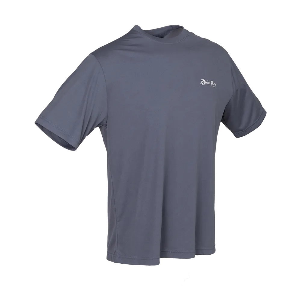 Hook M' Men's Freshwater Short Sleeve Performance Shirt - Catfish Slam Grisaille