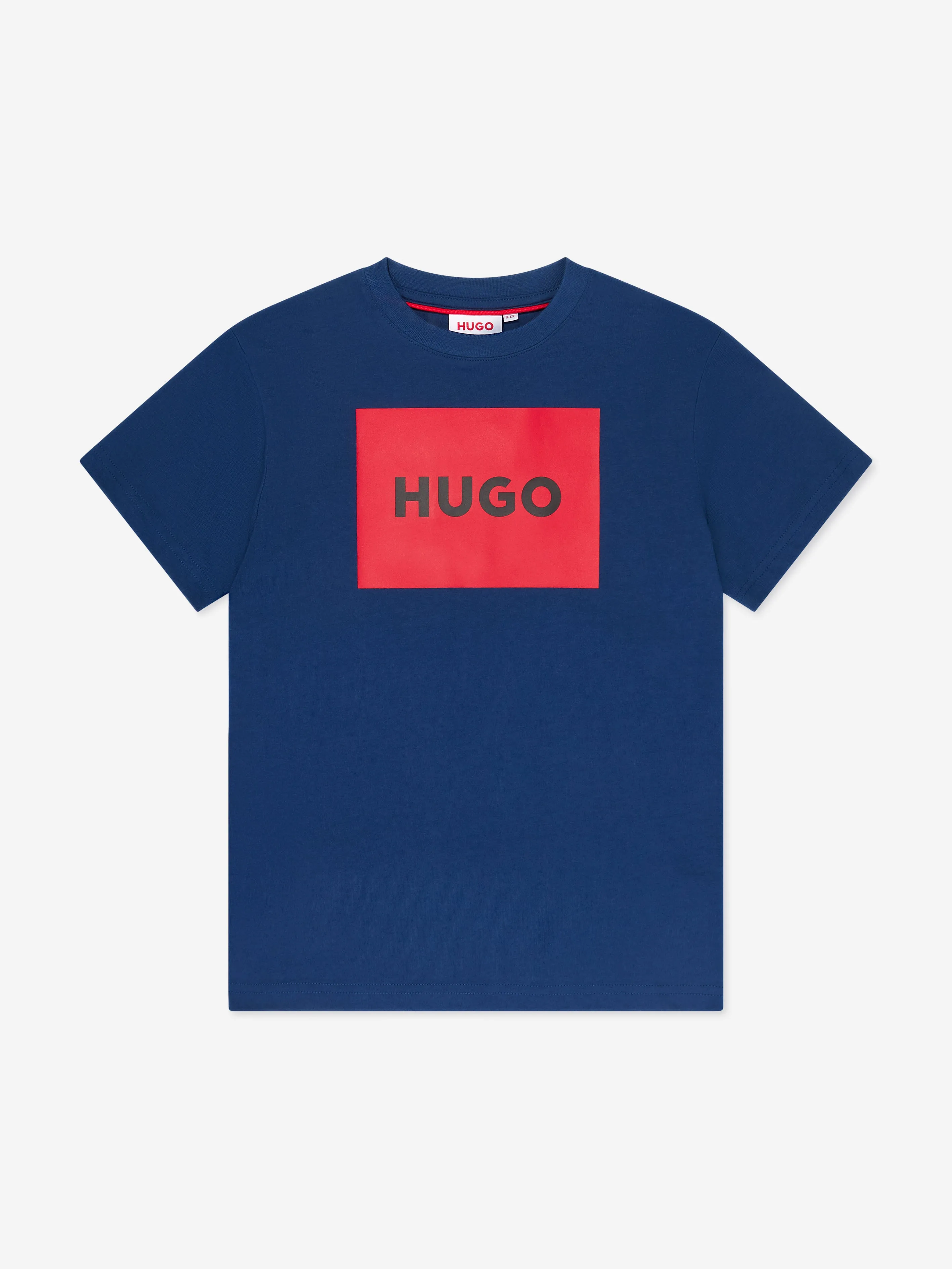 Hugo Boys Square Logo T-Shirt in Blue