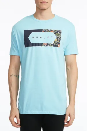 Hurley Guys Blue Tropical Split Frame Tee