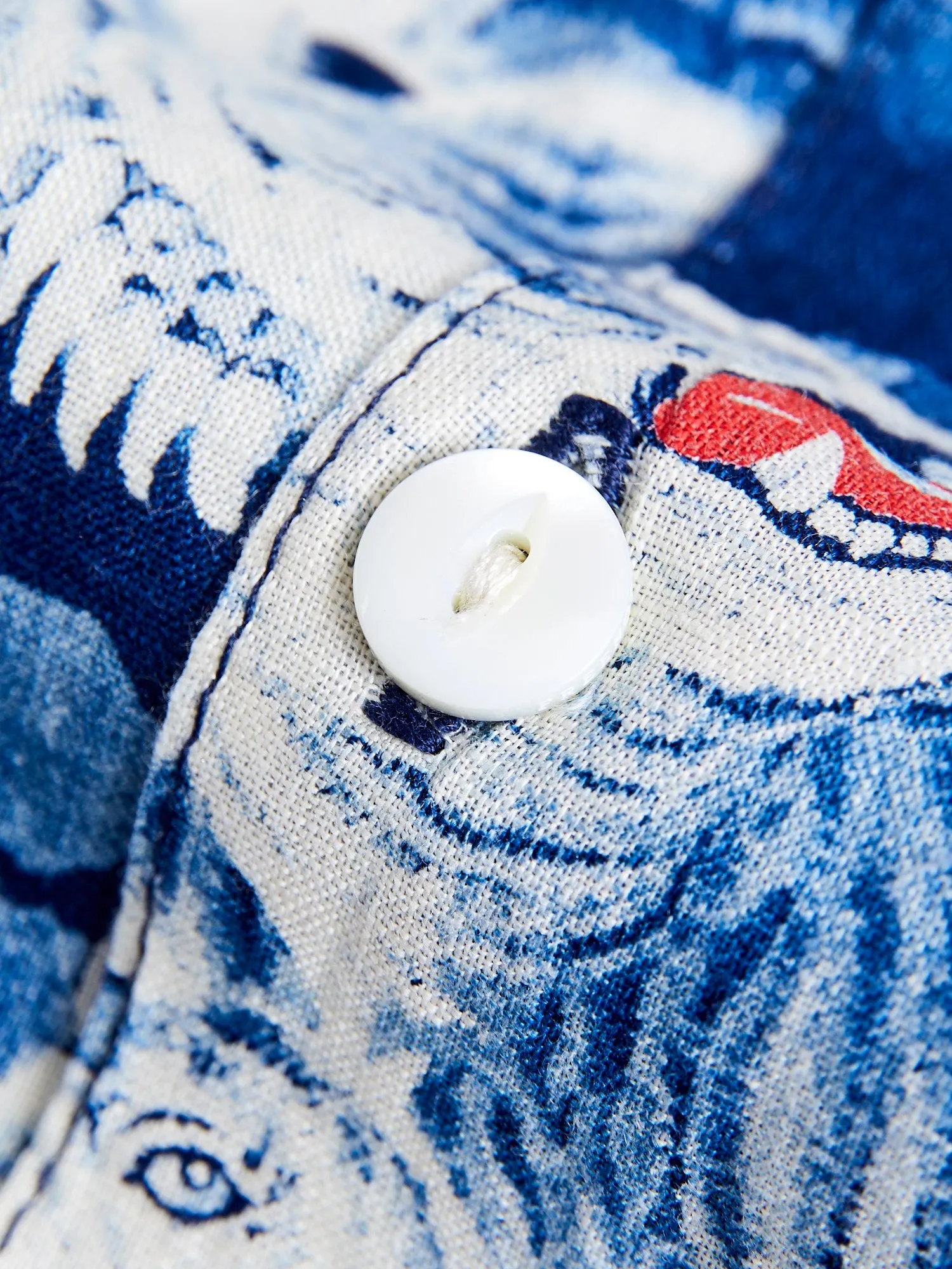 Ice Tiger Hawaiian Shirt in Indigo