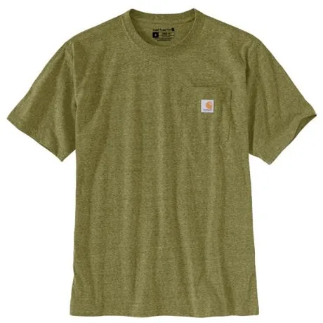 Loose Fit Heavyweight Short-Sleeve Pocket T-Shirt - Olive Green Heather