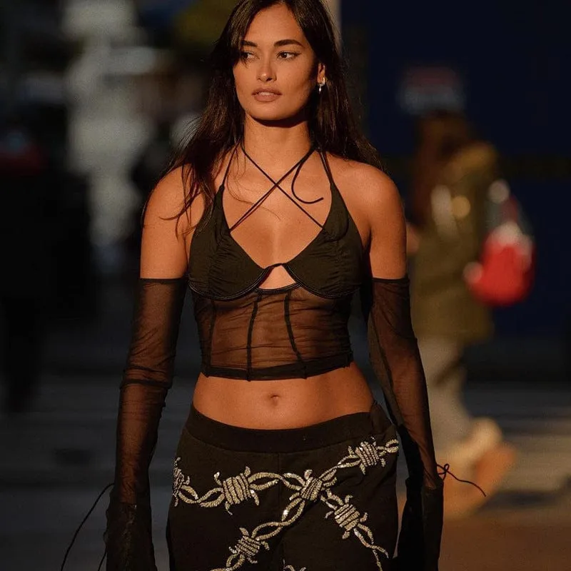 Luscious See Through Halter Top