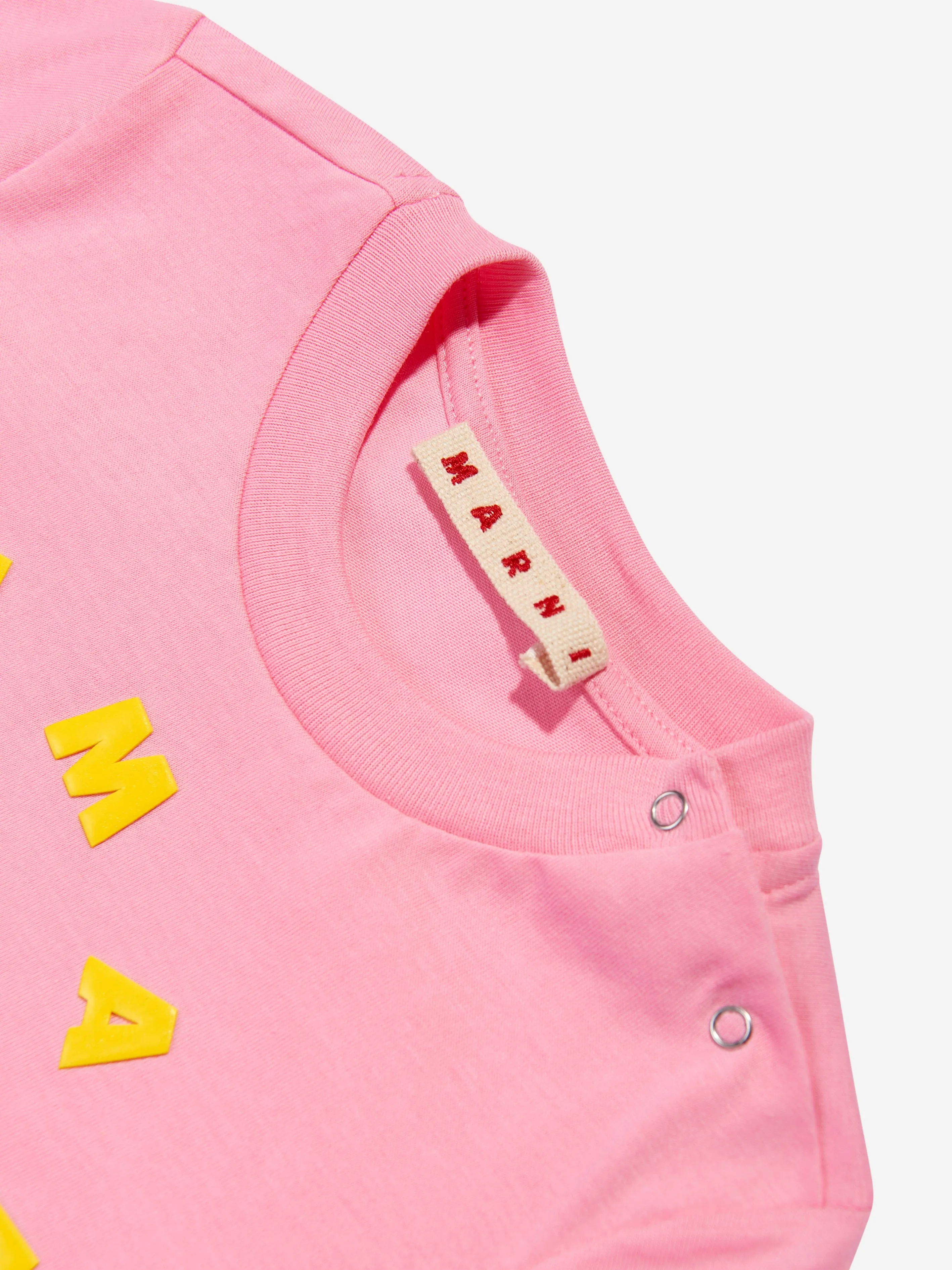 MARNI Baby Girls Round Logo T-Shirt in Pink