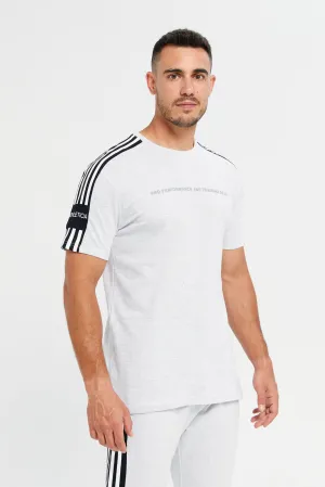 Men Grey Printed Active T-Shirt