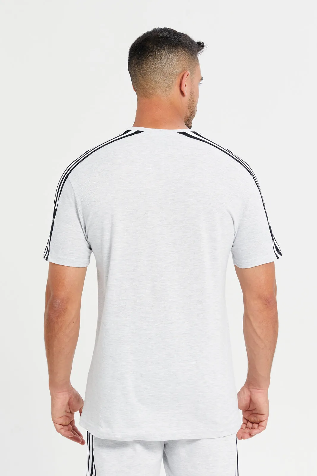 Men Grey Printed Active T-Shirt