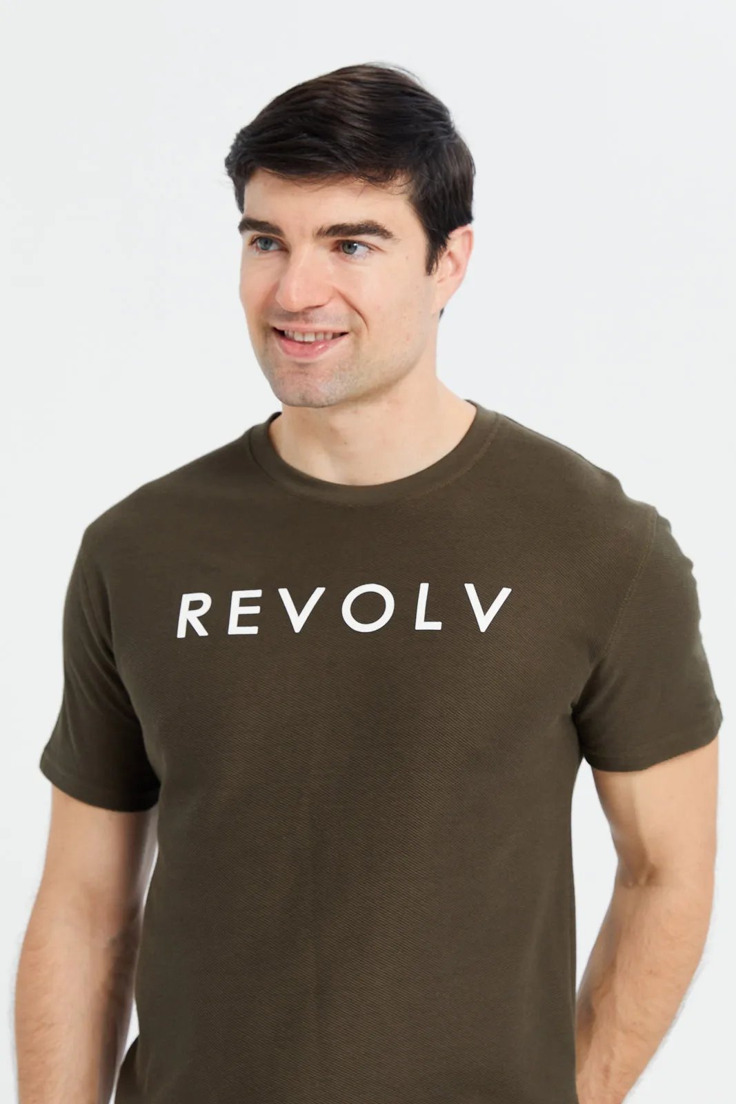 Men Olive Printed T-Shirt