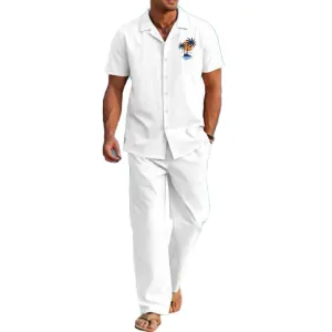 Men's Casual Printed Resort Suit 62875730YM