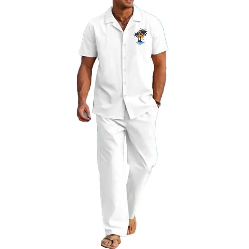 Men's Casual Printed Resort Suit 62875730YM