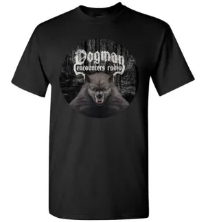 Men's Dogman Encounters Canis Hominis Collection (round design) T-Shirt