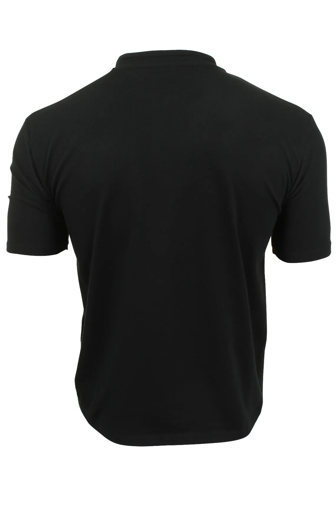 Mens Grandad T-Shirt by 'Xact' Short Sleeved (Black)