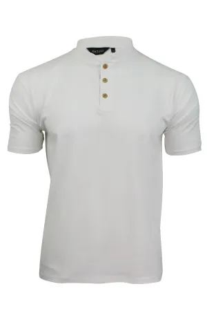 Mens Grandad T-Shirt by 'Xact' Short Sleeved (White)