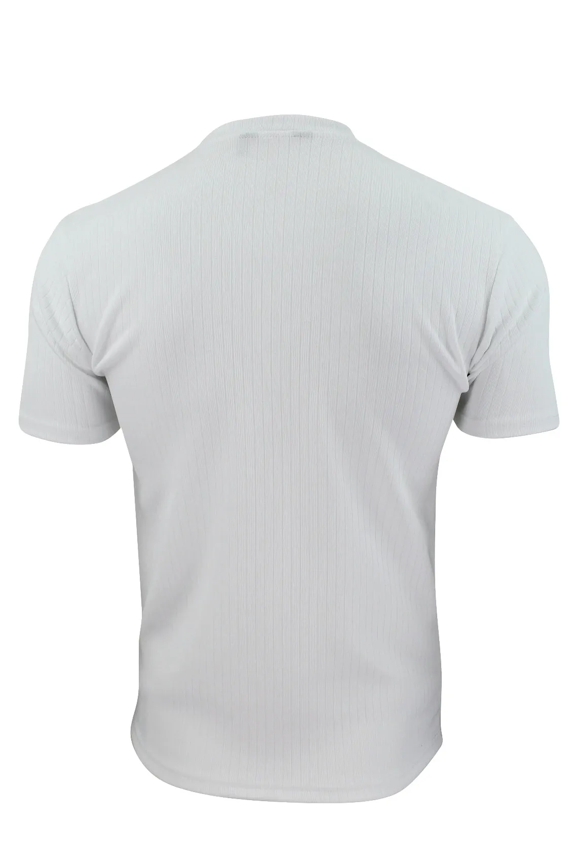 Mens Rib T-Shirt by Xact Clothing Crew Neck (White)