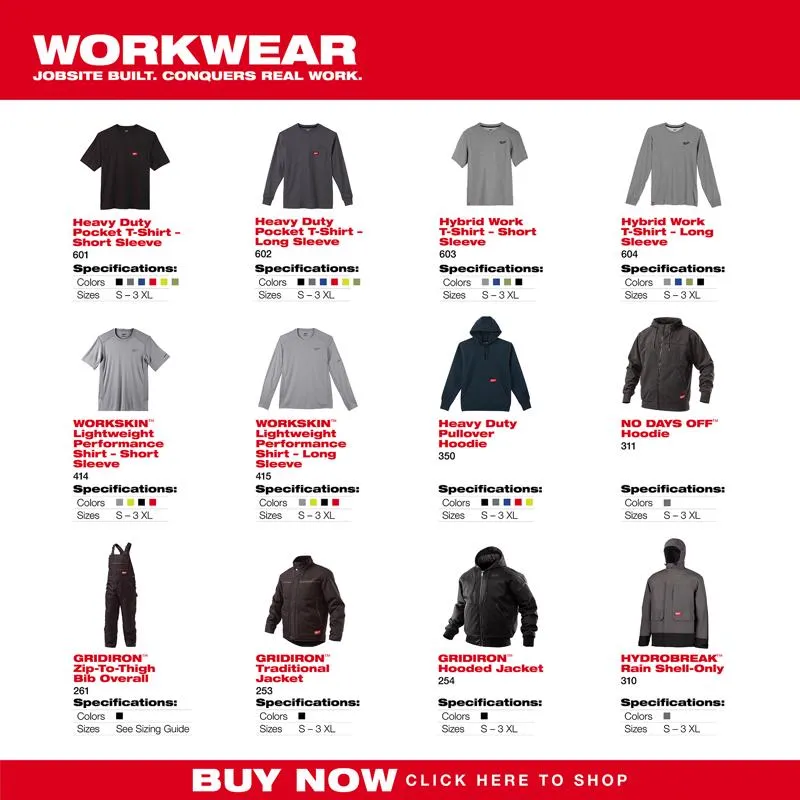 Milwaukee XL Short Sleeve Men's Crew Neck Gray Hybrid Work Tee Shirt
