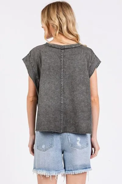 Mittoshop Round Neck Cap Sleeve T-Shirt