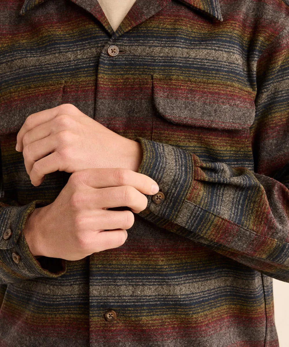 Pendleton Men's Wool Board Shirt - Brown Multi Ombre Stripe