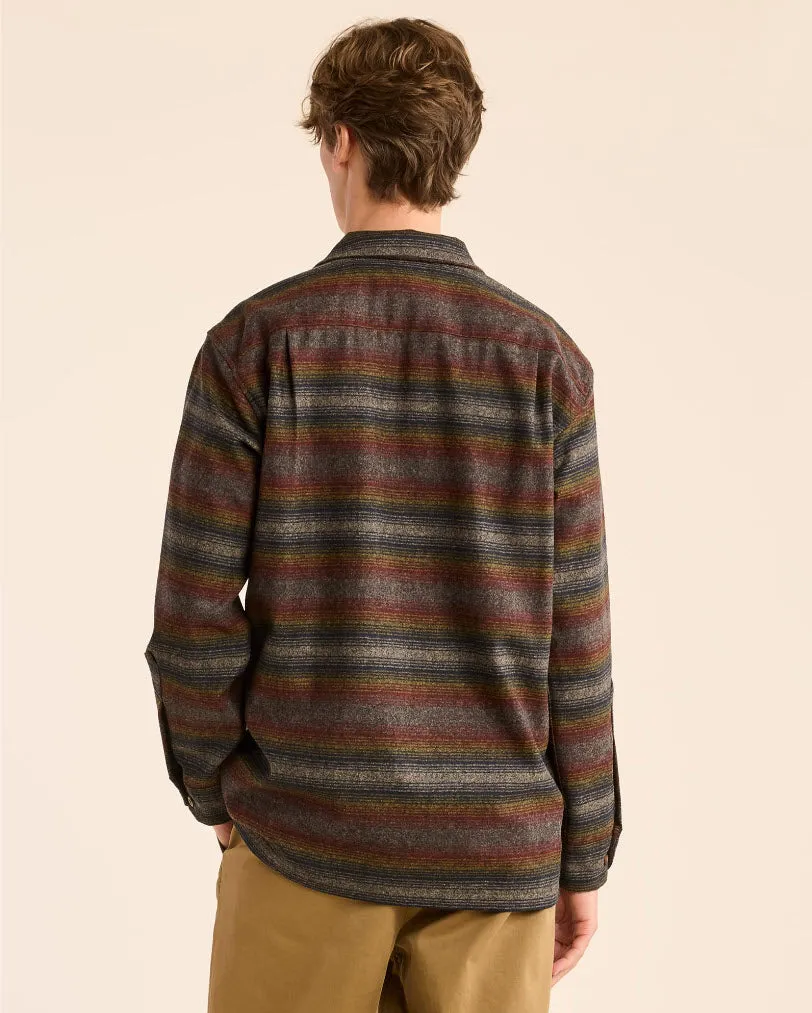 Pendleton Men's Wool Board Shirt - Brown Multi Ombre Stripe