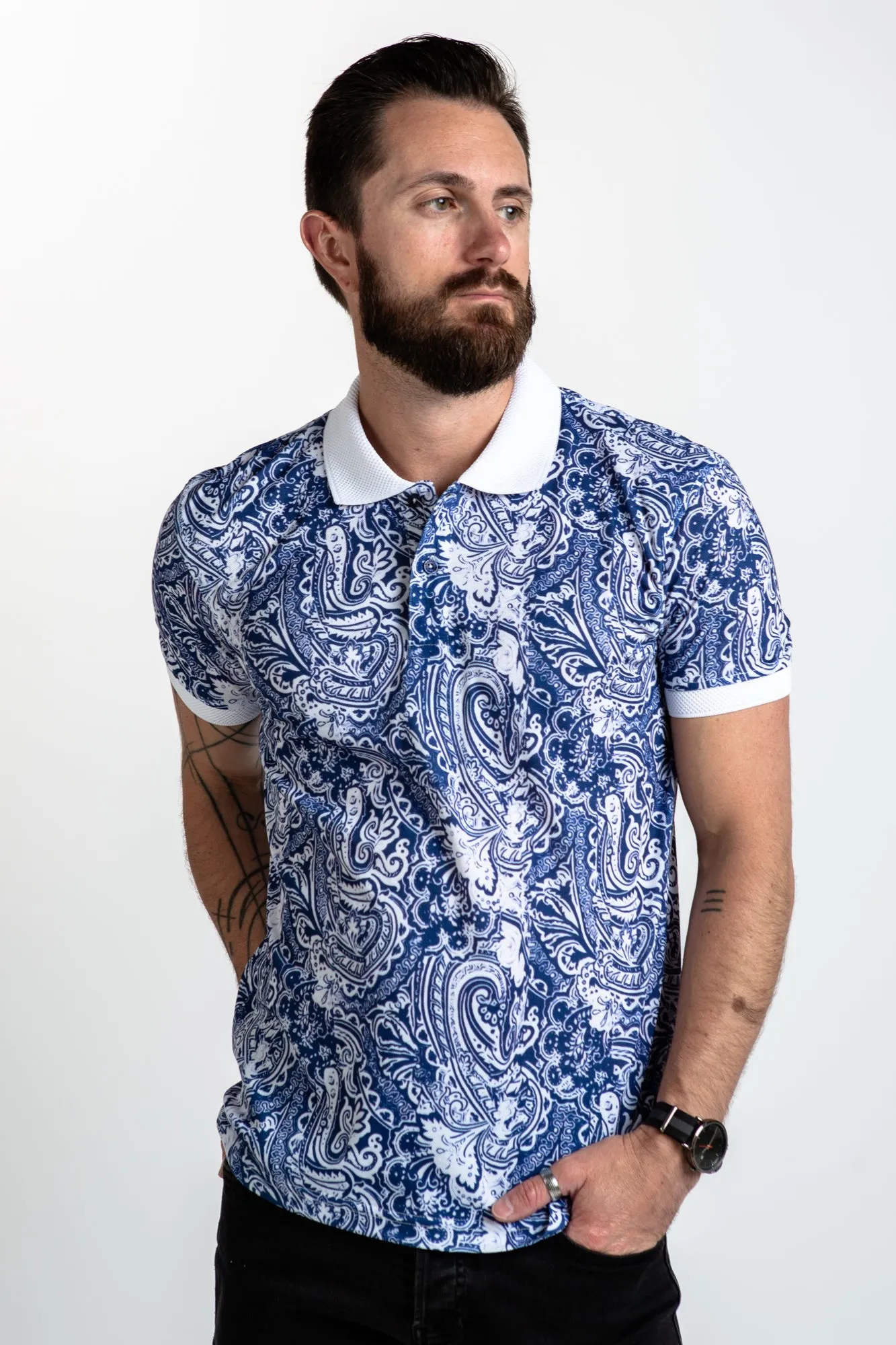 Polo Shirt - Ocean Paisley