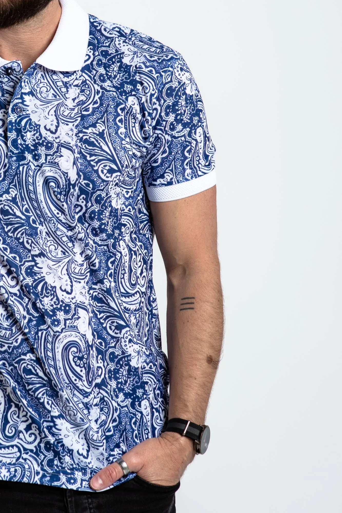 Polo Shirt - Ocean Paisley