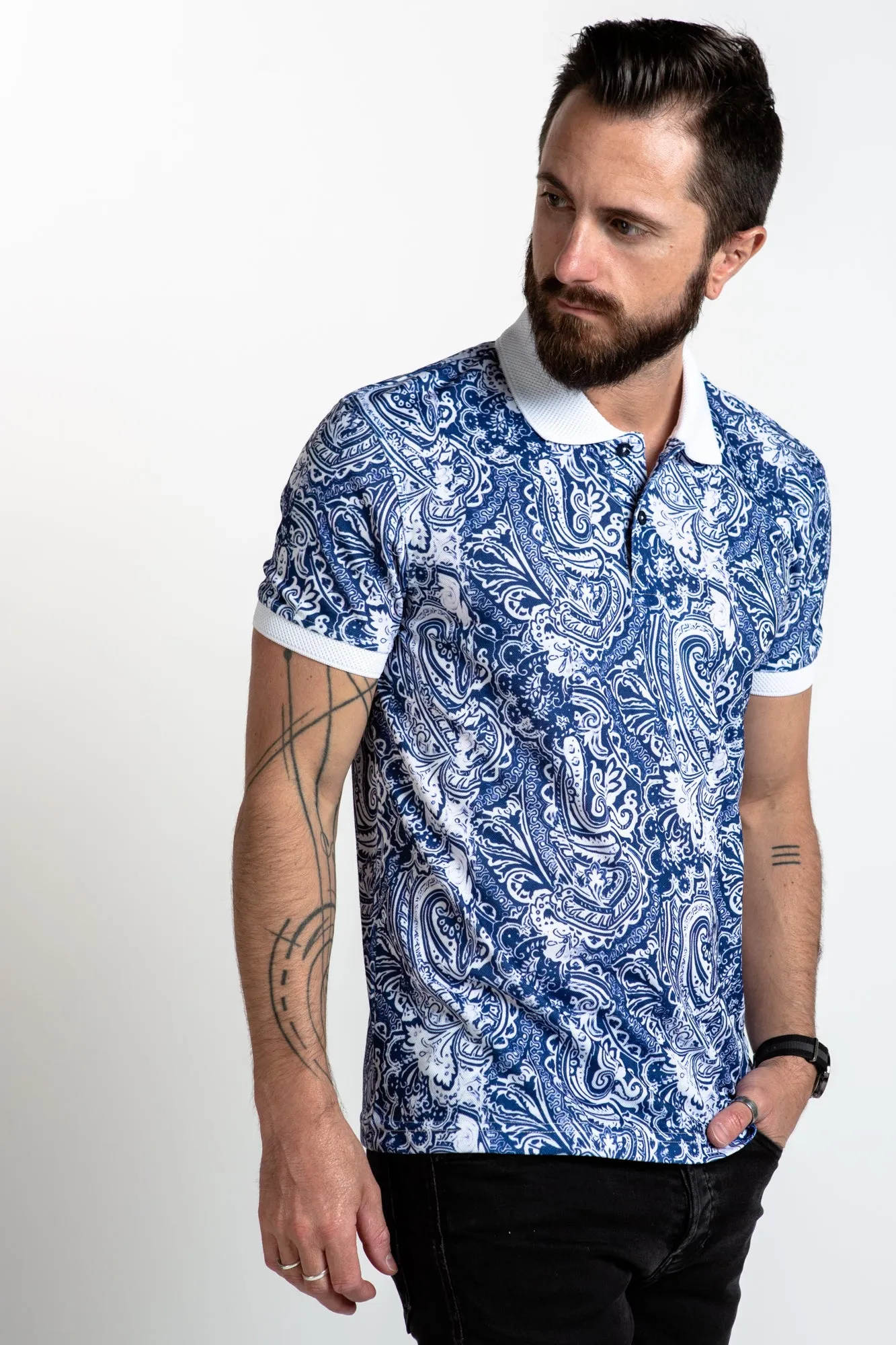 Polo Shirt - Ocean Paisley