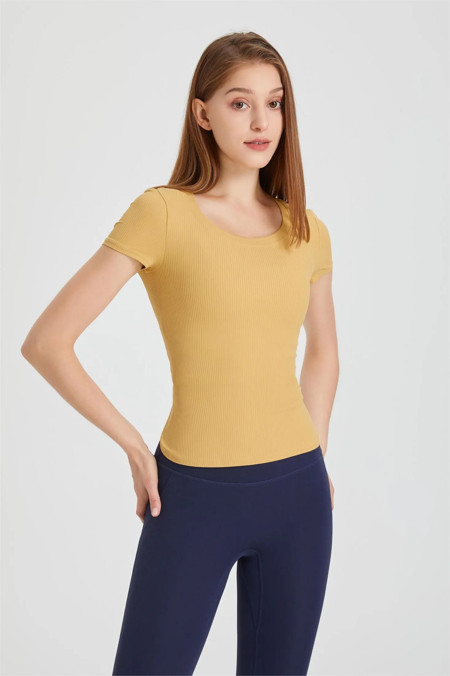 Ribbed Tunic Short Sleeve T-Shirt