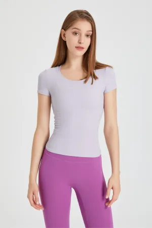 Ribbed Tunic Short Sleeve T-Shirt