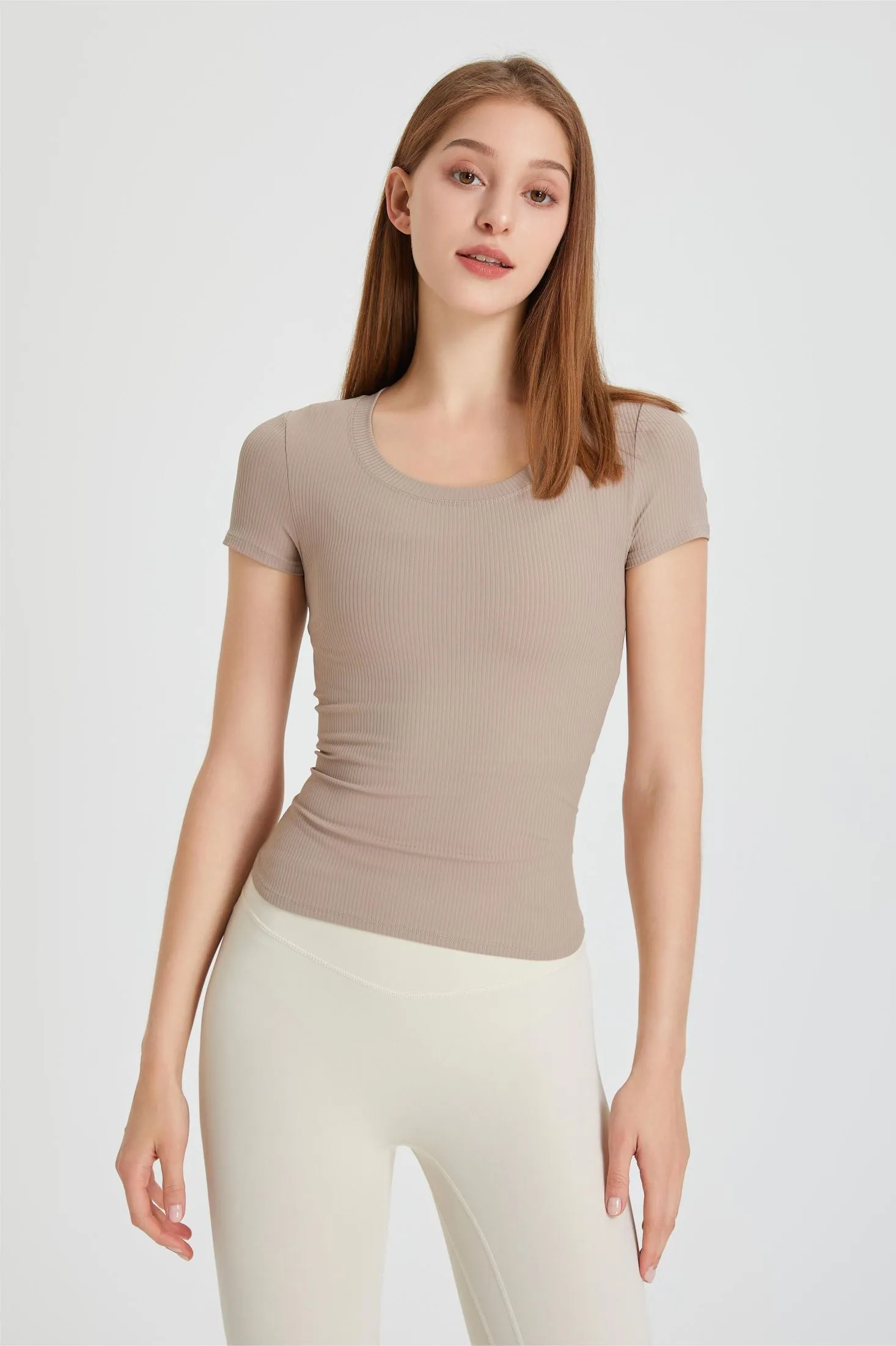 Ribbed Tunic Short Sleeve T-Shirt