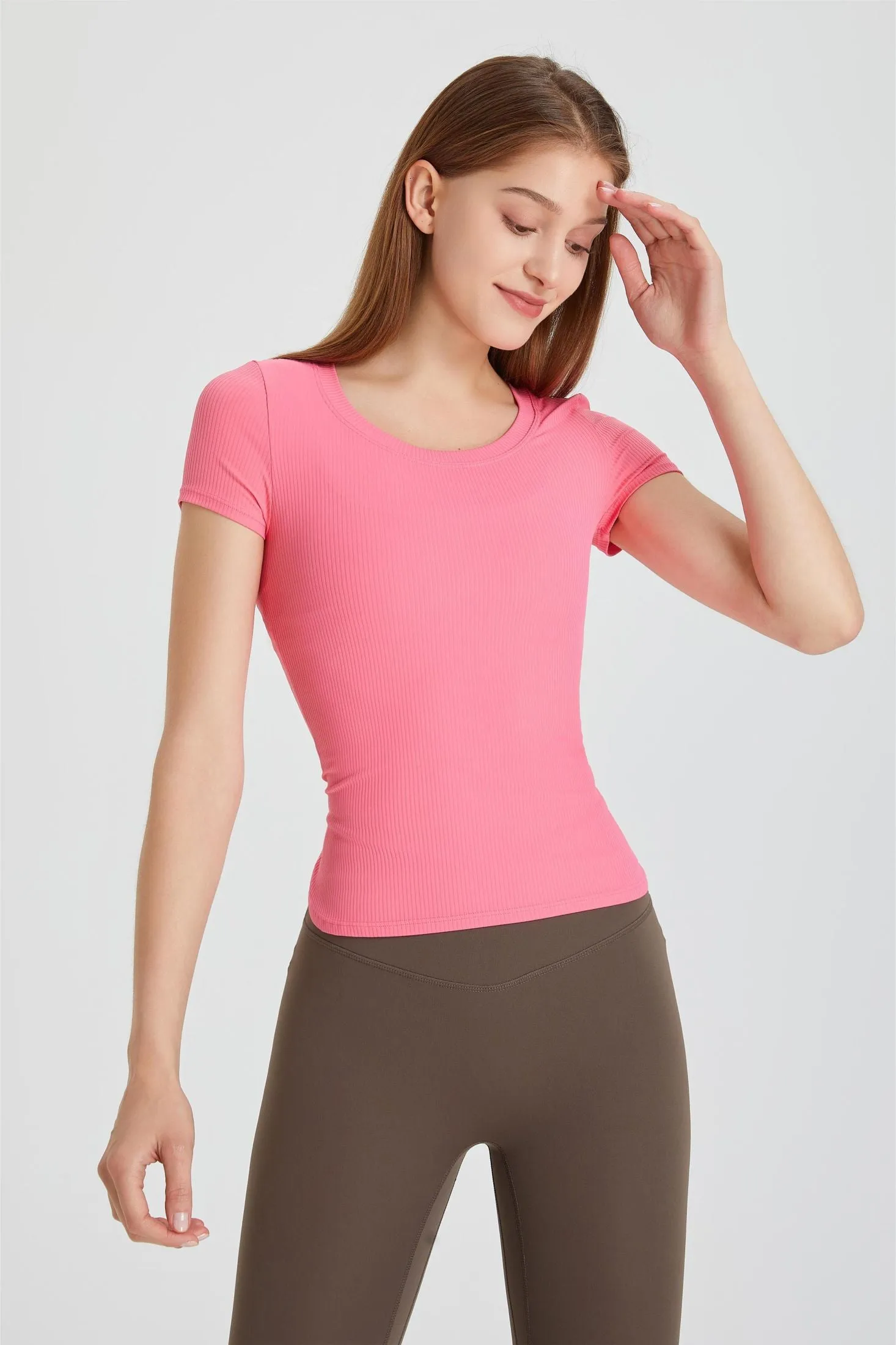 Ribbed Tunic Short Sleeve T-Shirt