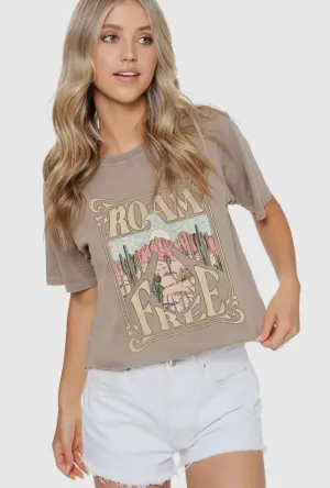 Roam Free Vintage Desert Graphic Crop Tee