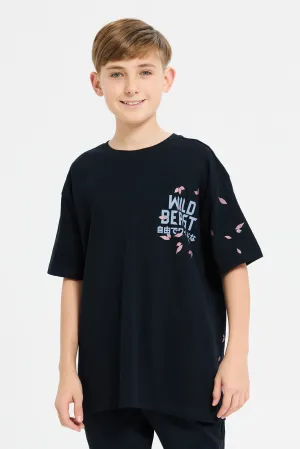 Senior Boys Black Wild Beast Oversize T-Shirt