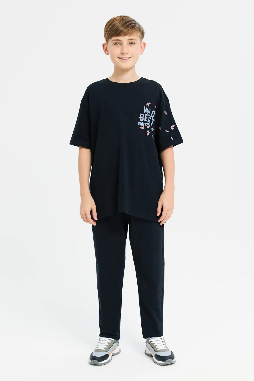 Senior Boys Black Wild Beast Oversize T-Shirt
