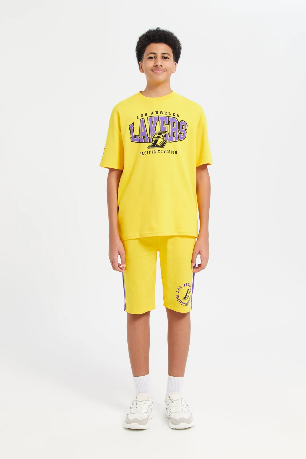 Senior Boys Yellow Lakers Printed T-Shirt