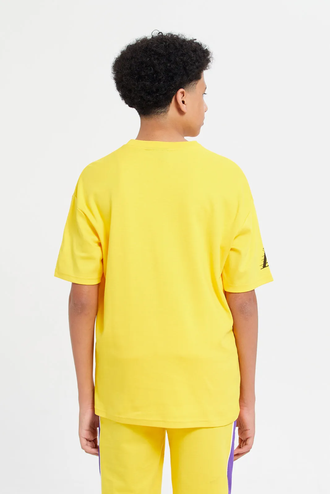 Senior Boys Yellow Lakers Printed T-Shirt