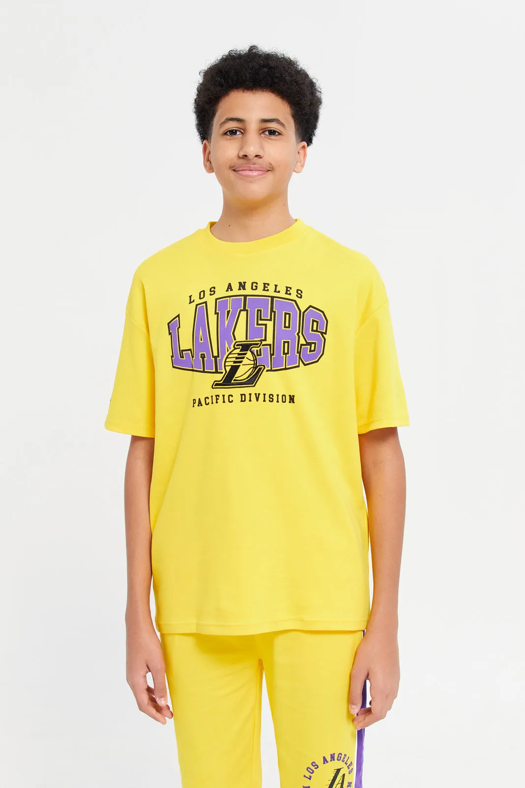 Senior Boys Yellow Lakers Printed T-Shirt