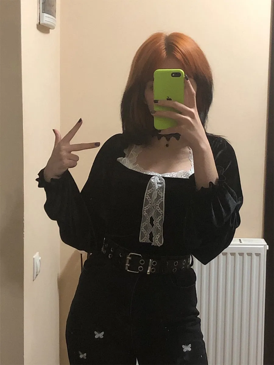 Sexy Halter Lace Patchwork Short Blouse