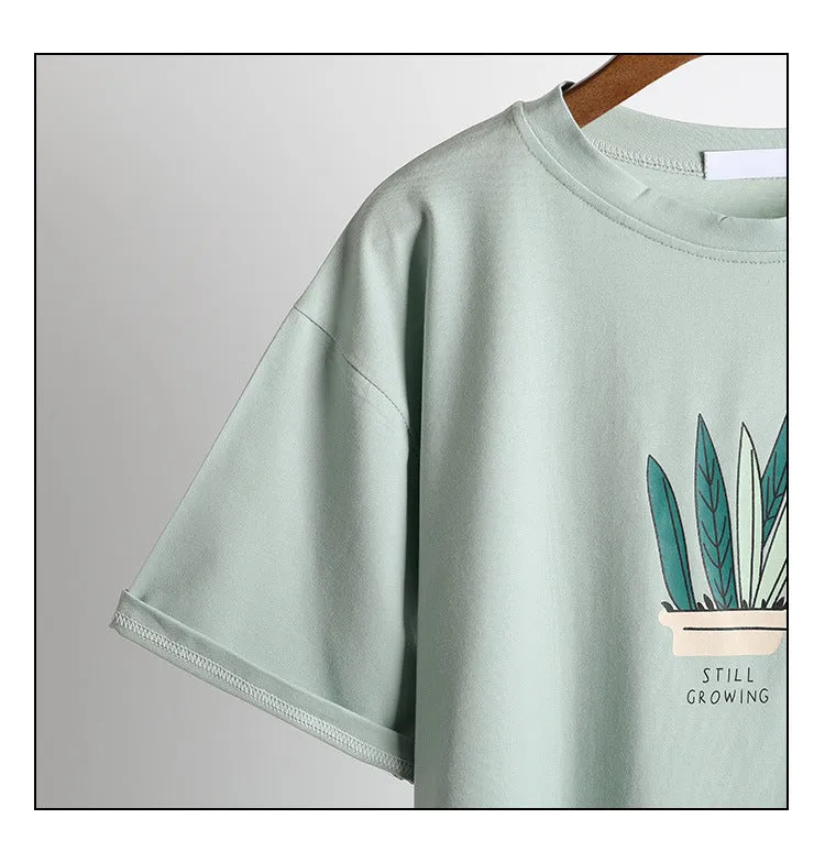 Short Sleeve T-Shirt Women Loose Minimalist Summer Popular cecWhite INS Round-Neck Half Sleeved Fresh Looking Tops T-Shirt