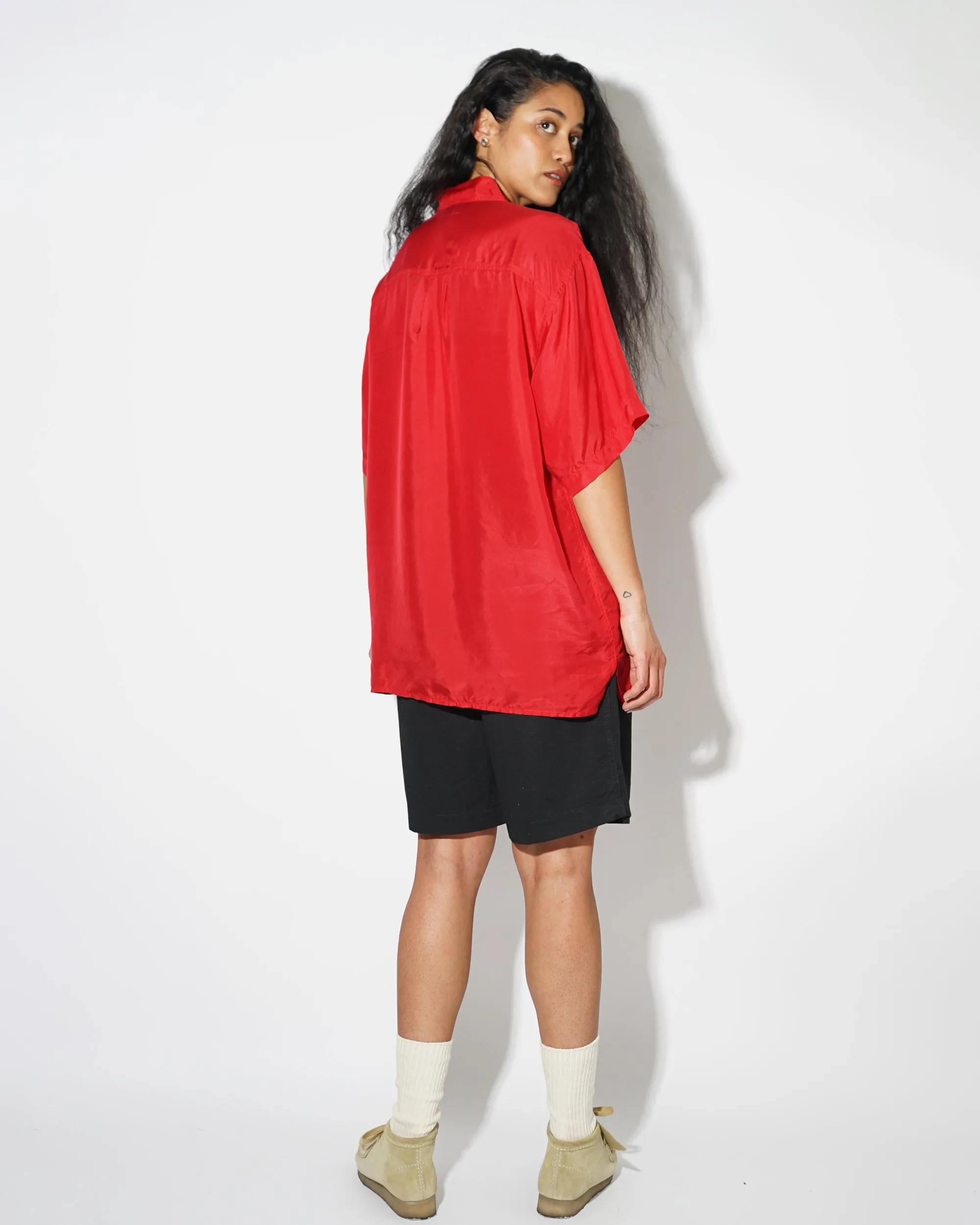 Silk Shirts Short Sleeve Vivid
